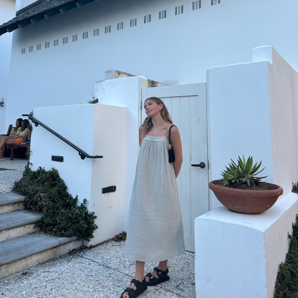 Khaki Spaghetti Strap Dress